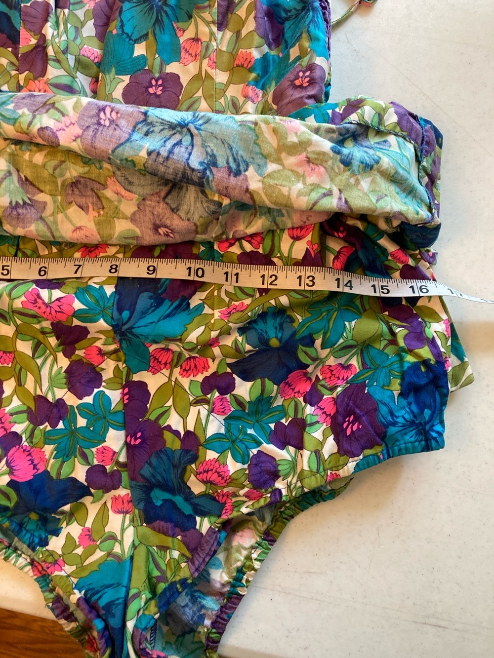 VTG Kahala Hawaii One-Piece Swim Romper in Teal & Purple - Picture 11 of 13